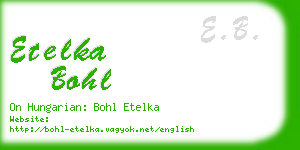 etelka bohl business card